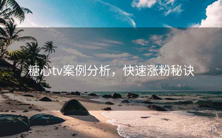 糖心tv案例分析，快速涨粉秘诀